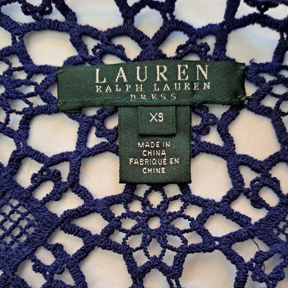 RALPH LAUREN CROCHET LACE dress Sz XS 100% COTTON SLEEVELESS FORMAL OFFICE *WOW* - Picture 7 of 11
